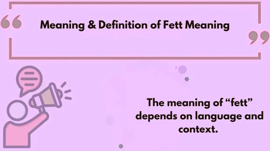 Meaning & Definition of Fett Meaning