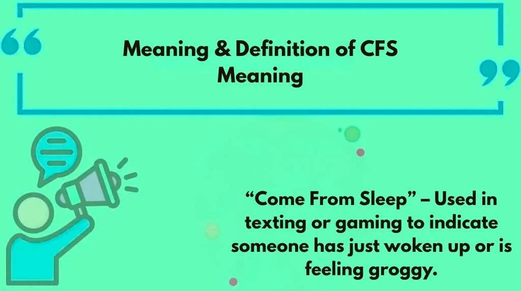 Meaning & Definition of CFS Meaning