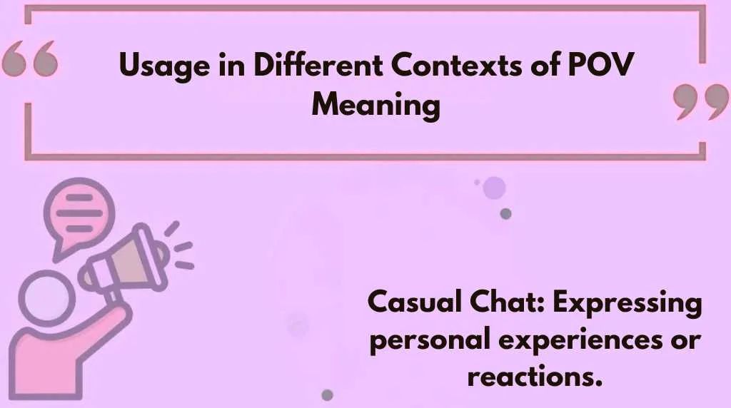 Usage in Different Contexts of POV Meaning
