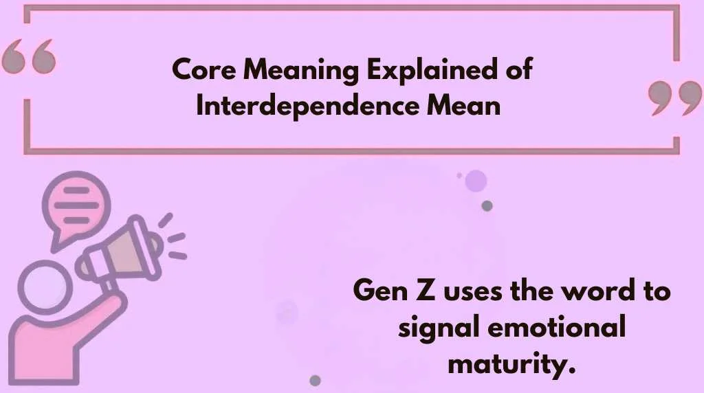 Core Meaning Explained of Interdependence Mean