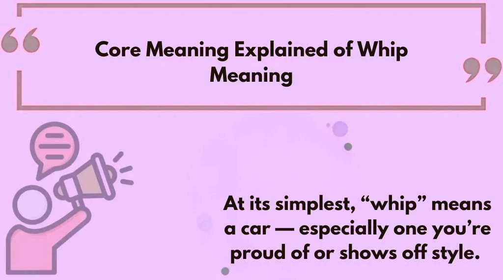 Core Meaning Explained of Whip Meaning