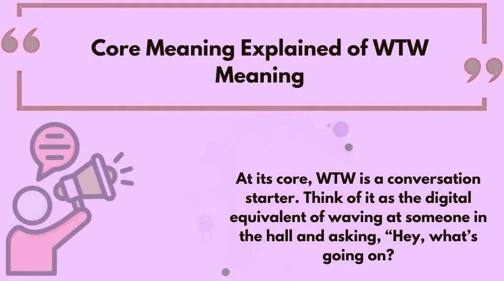 Core Meaning Explained of WTW Meaning